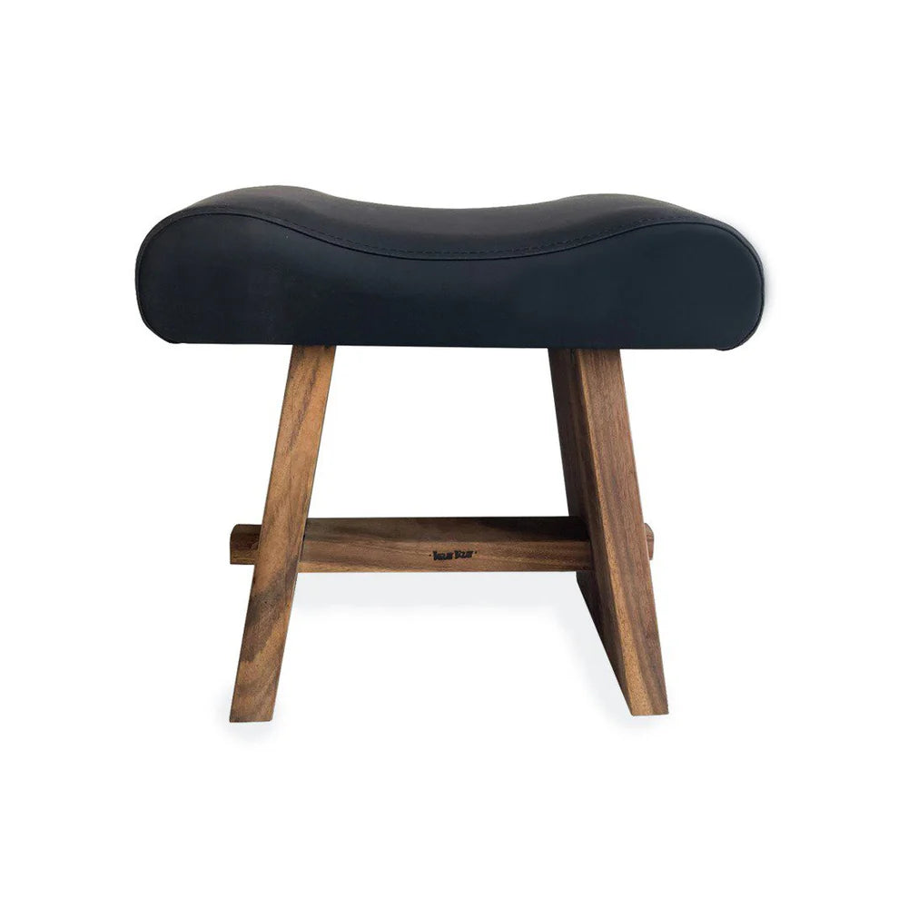 Le Tabouret Suar avec Cuir - Naturel Noir