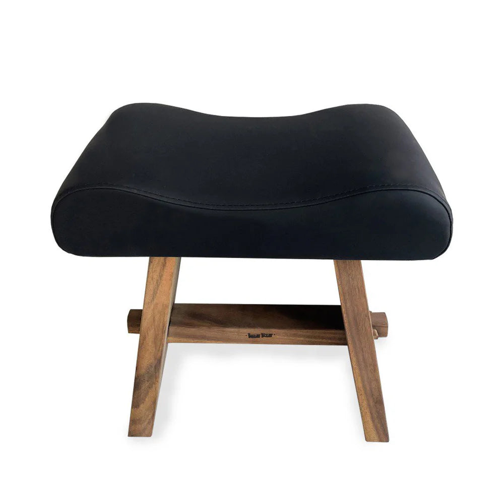 Le Tabouret Suar avec Cuir - Naturel Noir