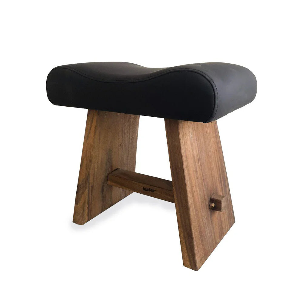 Le Tabouret Suar avec Cuir - Naturel Noir