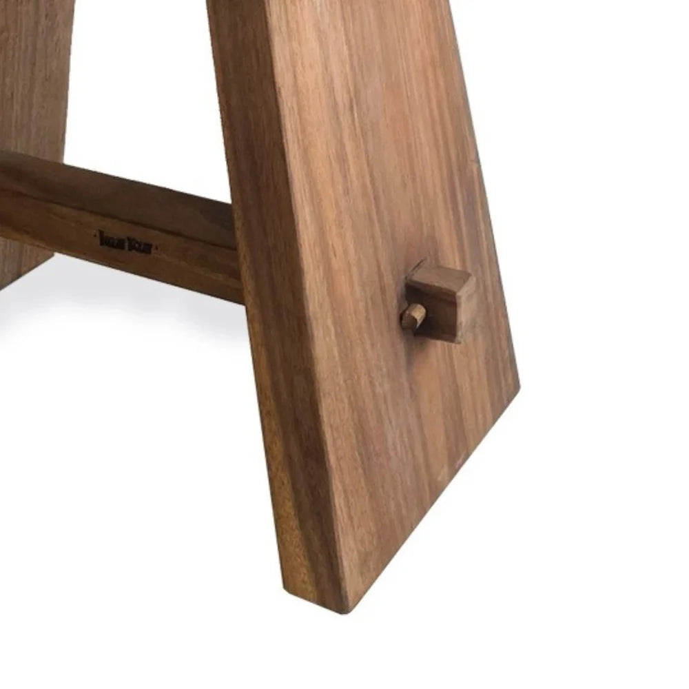 Le Tabouret Suar avec Cuir - Naturel Noir