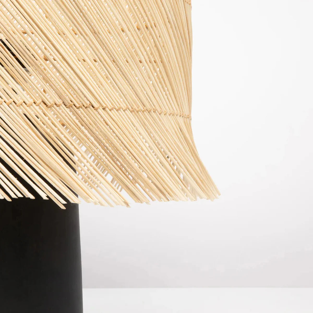 La Lampe De Table Rattan - Noir Naturel