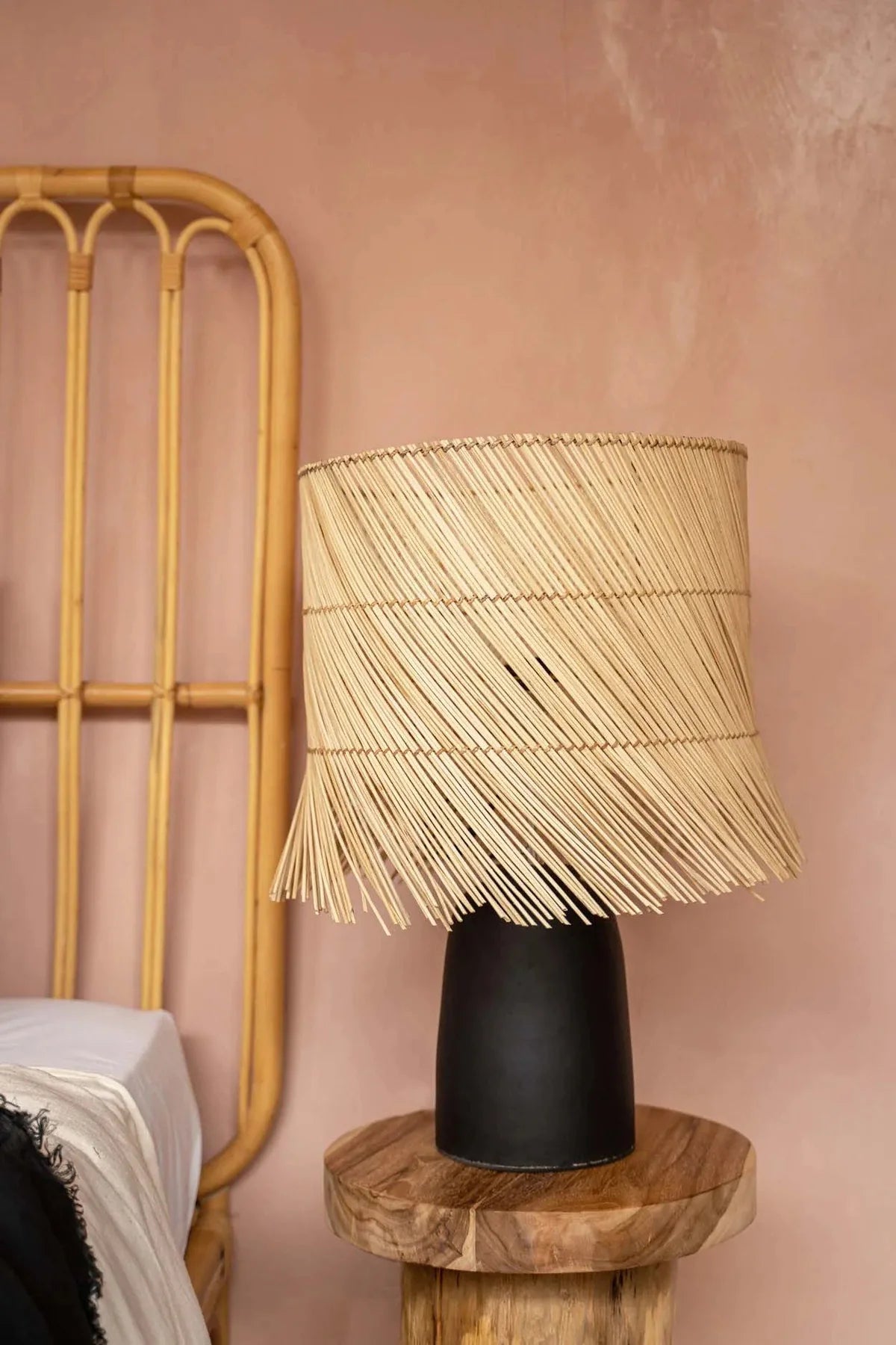 La Lampe De Table Rattan - Noir Naturel