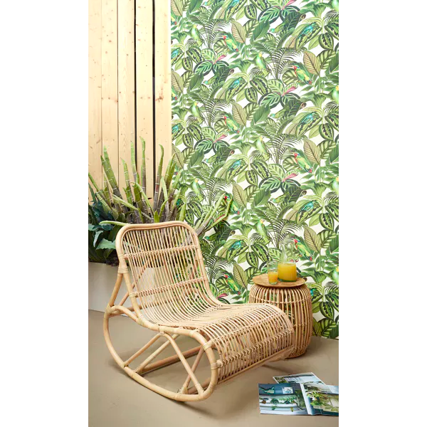 KIM - berceuse - rotin - L 62 x W 90 x H 80 cm - naturel