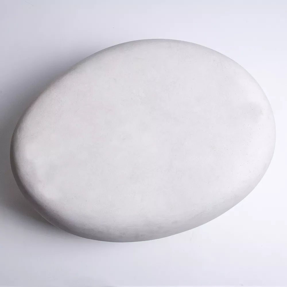 PEBBLE - table d'appoint - fibre d'argile - L 60 x W 43 x H 31 cm - blanc