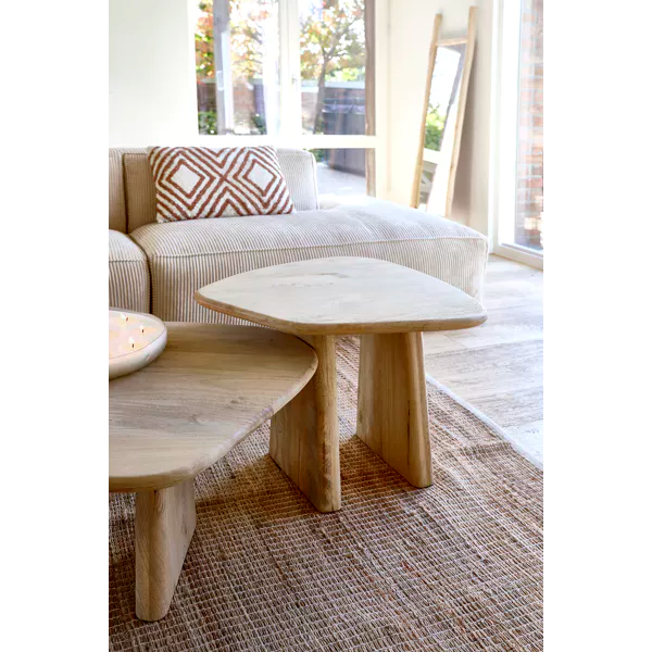 MONTREAL - table d'appoint - bois de mangier / métal - L 60 x W 60 x H 50 cm - naturel