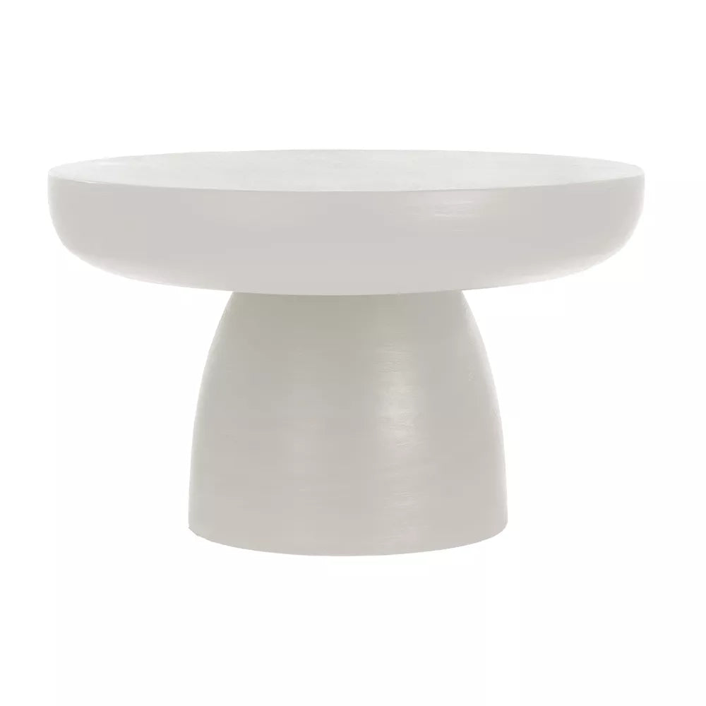 PRETORIA - table d'appoint - enduit à la chaux - DIA 60 x H 35 cm - blanc cassé