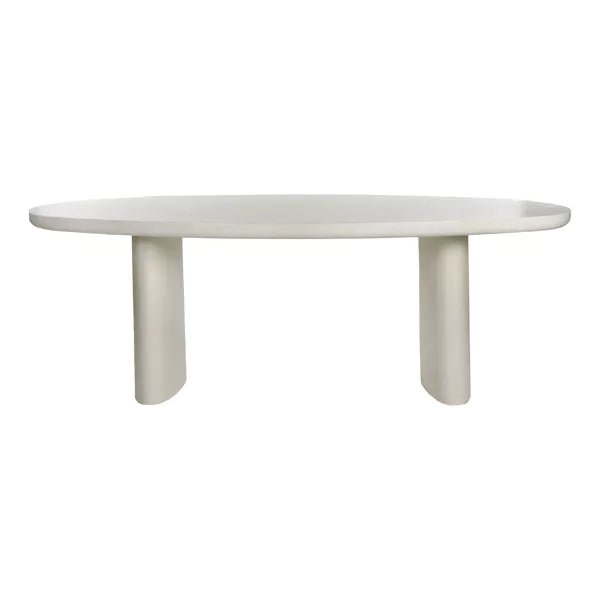 PIASTRO - table - enduit à la chaux - L 220 x W 100 x H 76 cm - blanc cassé