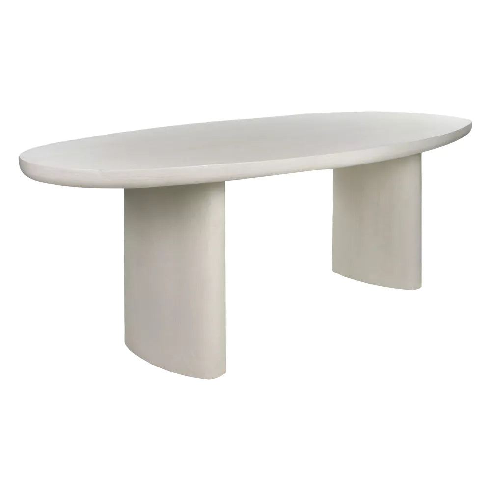 PIASTRO - table - enduit à la chaux - L 220 x W 100 x H 76 cm - blanc cassé