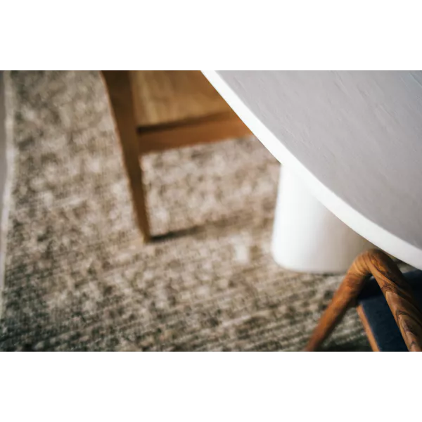 PIASTRO - table - enduit à la chaux - L 220 x W 100 x H 76 cm - blanc cassé