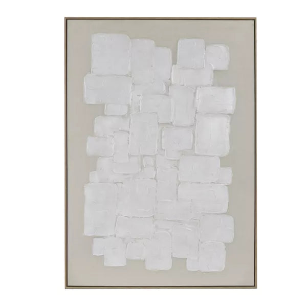 VICENZA - déco murale - lin / bois de pin - L 103 x W 4,3 x H 143 cm - blanc cassé