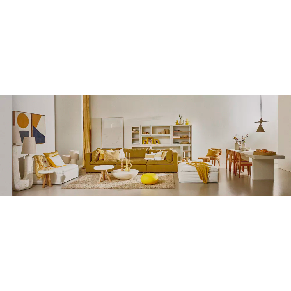 PIASTRO - tabel - enduit à la chaux - L 260 x W 85 x H 75 cm - blanc cassé
