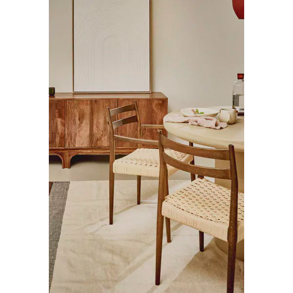 MINOU - chaise - bois de frêne / papier - L 51,5 x W 57 x H 80 cm - noyer