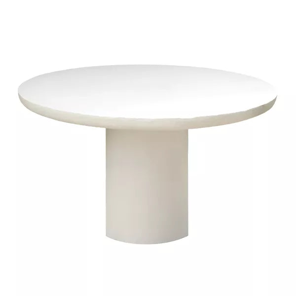 PIASTRO - table - enduit à la chaux - DIA 150 x H 76 cm - blanc cassé