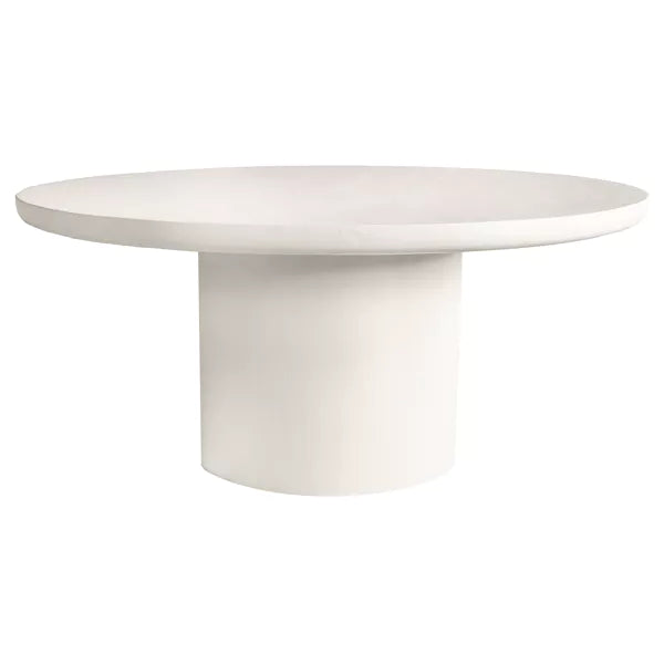 PIASTRO - table - enduit à la chaux - DIA 150 x H 68 cm - blanc cassé