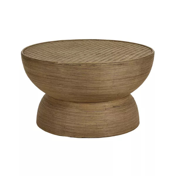 TAMBOU - table basse - rotin / bambou - DIA 70 x H 40 cm - naturel