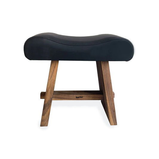 Le Tabouret Suar avec Cuir - Naturel Noir