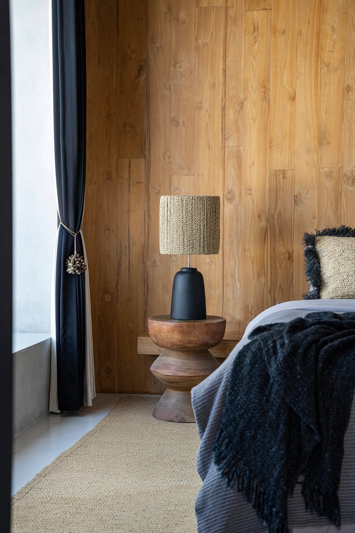 Lampe de table Chalki – Noir Naturel