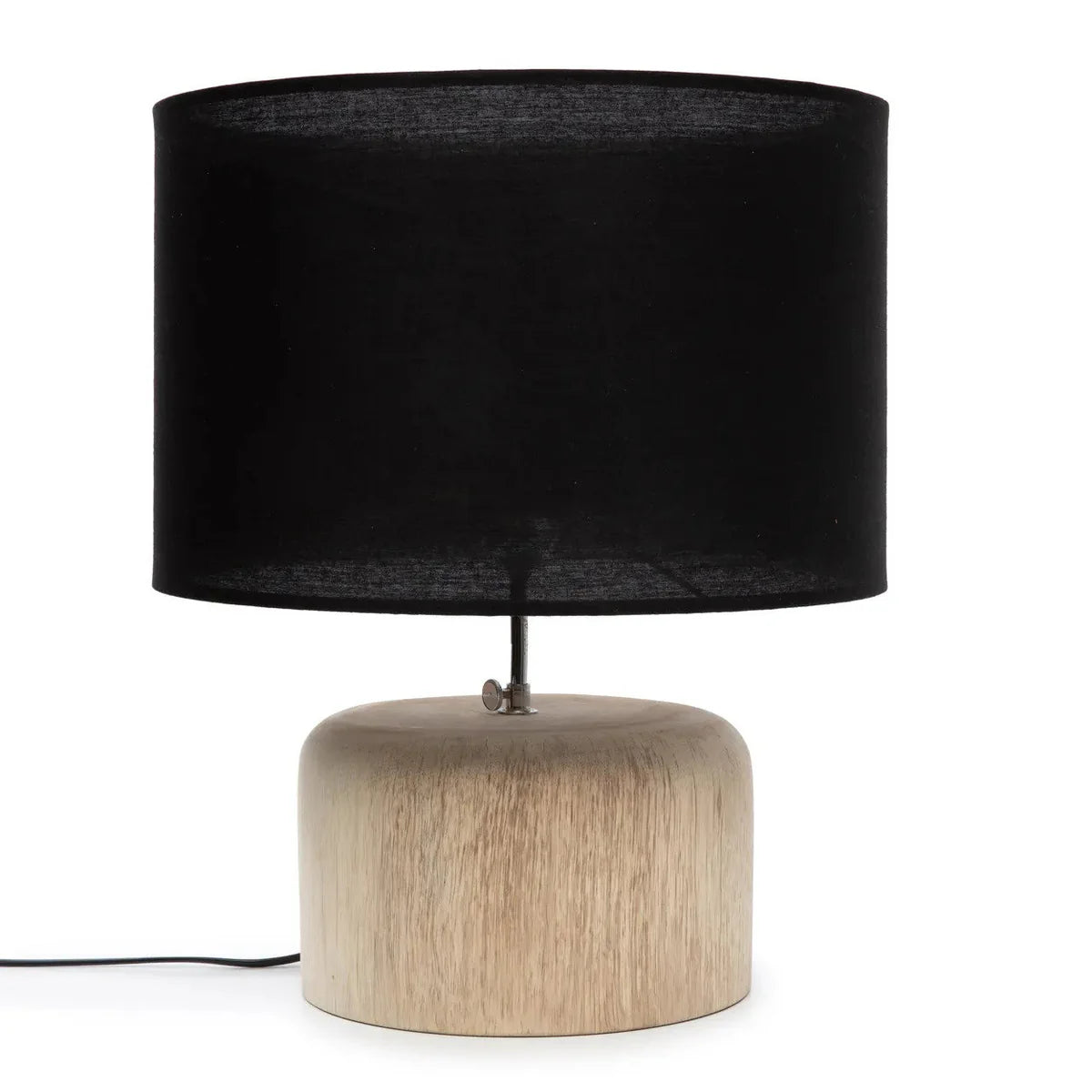 La Lampe De Table Teak Wood - Naturel Noir