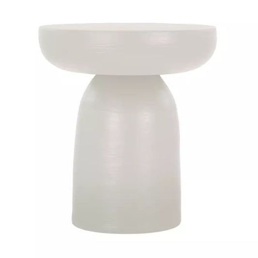 PRETORIA - table d'appoint - enduit à la chaux - DIA 40 x H 45 cm - blanc cassé