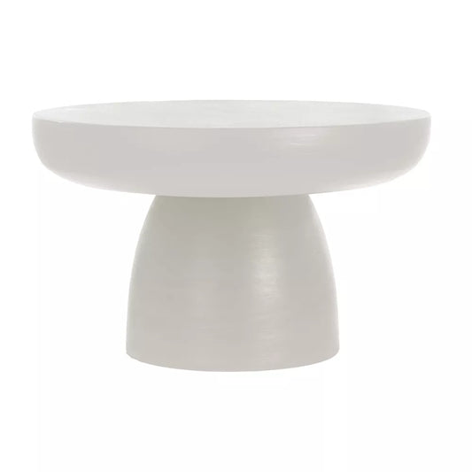 PRETORIA - table d'appoint - enduit à la chaux - DIA 60 x H 35 cm - blanc cassé