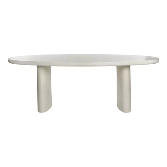PIASTRO - table - enduit à la chaux - L 220 x W 100 x H 76 cm - blanc cassé