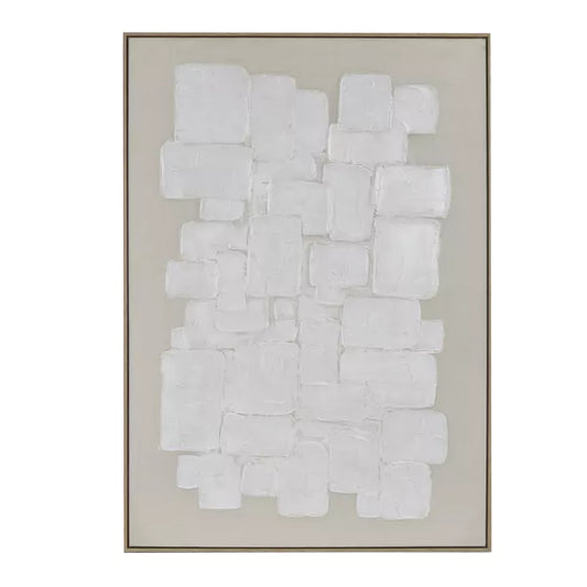 VICENZA - déco murale - lin / bois de pin - L 103 x W 4,3 x H 143 cm - blanc cassé