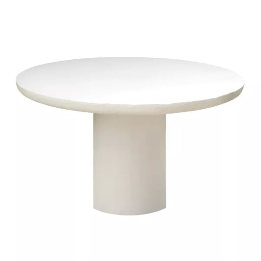 PIASTRO - table - enduit à la chaux - DIA 150 x H 76 cm - blanc cassé