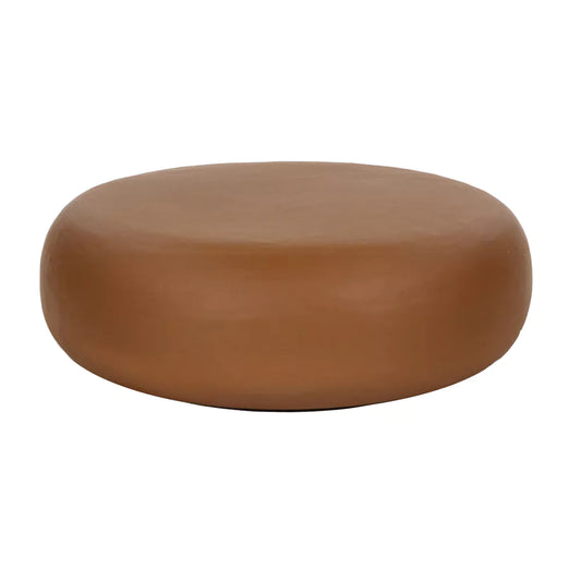 PRETORIA - table d'appoint - enduit à la chaux - DIA 70 x H 25 cm - terracotta