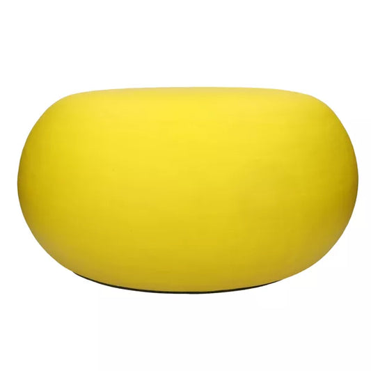 PRETORIA - table d'appoint - enduit à la chaux - DIA 50 x H 25 cm - jaune